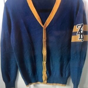 Blue and Gold Men's Sweater